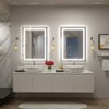 Apmir Super Bright Front & Back LED Lighted Anti-Fog Tempered Glass Bathroom/Vanity Mirror with ETL & 3-Year Warranty - 3 of 4