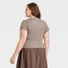 Women's Slim Fit Short Sleeve Cropped Ribbed T-Shirt - A New Day™ - 2 of 3