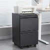 TIRAMISUBEST Black 2-Drawer Mobile Filing Cabinet, Lockable with 5 Wheels, for Letter/A4 Size Files - 2 of 4