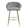 Grey Counter Height Bar Stools Velvet Kitchen Island Counter Bar Stools - 3 of 4