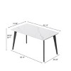 55" Modern Rectangular Dining Table for 6,Sintered Stone Top with Black Metal Legs,Small Space Kitchen or Dining Room Table-Maison Boucle - 4 of 4