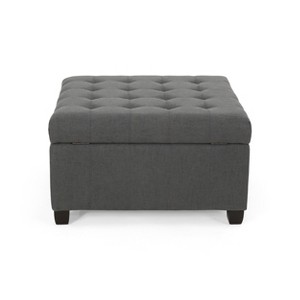 TiramisuBest Square Ottoman, Olive Green, Corduroy - Olive Green Fabric, Plywood Entryway Bench, 30.5"L x 30.5"W x 17.0"H - 1 of 4