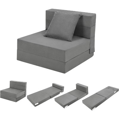 Convertible Folding Sofa Bed, Futon Sleeper Chair with Pillow, High-Density Memory Foam Sofa Bed, Foldable Mattress