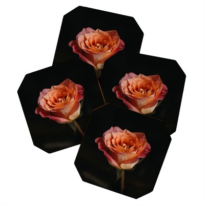 Chelsea Victoria Black Rose Set of 4 Coasters - Deny Designs