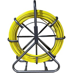 492Ft Fiberglass Fish Tape, 5/16" Non-Conductive Cable Puller with Steel Reel Stand & 2 Heads, Heavy Duty Wire Puller for Conduit & Wall Fishing - 1 of 4