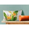 Edie@Home 7"x18" Velvet Neck Roll Throw Pillow Orange: Plush Cylinder Bolster, Zippered, Indoor Decor - 4 of 4