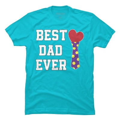 Men's Design By Humans Best Dad Ever Heart Tie By sukhendu12 T-Shirt