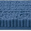 Home Mart Goods 3 Piece Set Blue Soft Cozy Plush Chenille Bath Mat Highly Absorbent Bathroom Rug - 3 of 3