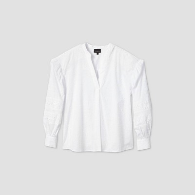white balloon sleeve shirt