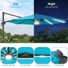 Sonkuki 11FT Round Offset Outdoor Patio Solar LED Cantilever Umbrella Aluminium Pole, 360° Rotation and Canopy Angle Adjustment - 4 of 4