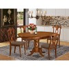 Modern 5 Piece Dining Set - Oval Table with Leaf & 4 Dining Chairs - Saddle Brown - 2 of 4