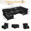 CAVINAS 6-Seater U-Shaped Modular Sectional Sofa,Cloud Couch Sectional with 1 Ottoman,Conversible Chaise Sofa for Living Room - 3 of 4