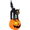 Occasions 7' INFLATABLE BLACK CAT ON PUMPKIN, 2.5 ft Tall, Multicolored - 4 of 4