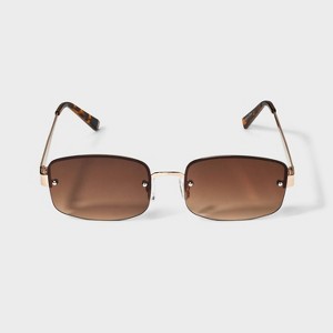 Women's Metal Square Cateye Sunglasses - Wild Fable™ Gold/Brown - 1 of 2