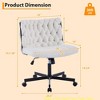 Wide Desk Chair, Criss Cross Chair w/Rocking Function & Adjustable Height, 300lbs Capacity Cross Legged Armless Rolling Chair - 2 of 4