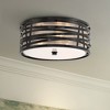 Possini Euro Design Cassia Modern Industrial Ceiling Light Flush Mount Fixture 15" Gloss Black 3-Light Champagne Shade for Bedroom House - 2 of 4