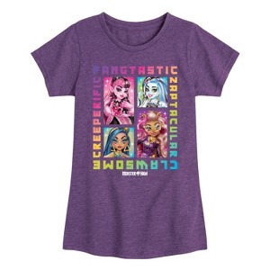 Girls' - Mattel - Clawsome, Fangtastic, Creeperific & Zapptacular Fitted Short Sleeve Graphic T-Shirt - 1 of 4