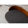 Gulches Scandinavian Style Small and Medium-sized Dogs Pet Sofa with Solid Wood Legs, Curved Walnut Wood Back, Velvet Cushion in Dark Gray - 3 of 4
