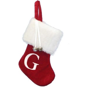 Kurt Adler Monogrammed “G” Miniature Christmas Stocking, 7" - 1 of 1