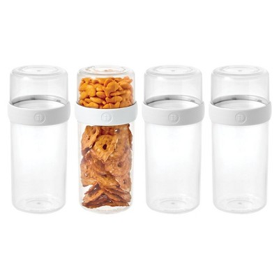 Idesign Large Stack 'n Snack Food Containers - Set Of 4 - Clear/white ...