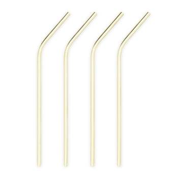 Restaurantware 5-Inch Reusable Stainless Steel Drink Straws: Perfect for Restaurants, Bars, & Cafes - Copper Plated Cocktail Straw - Short, Safe