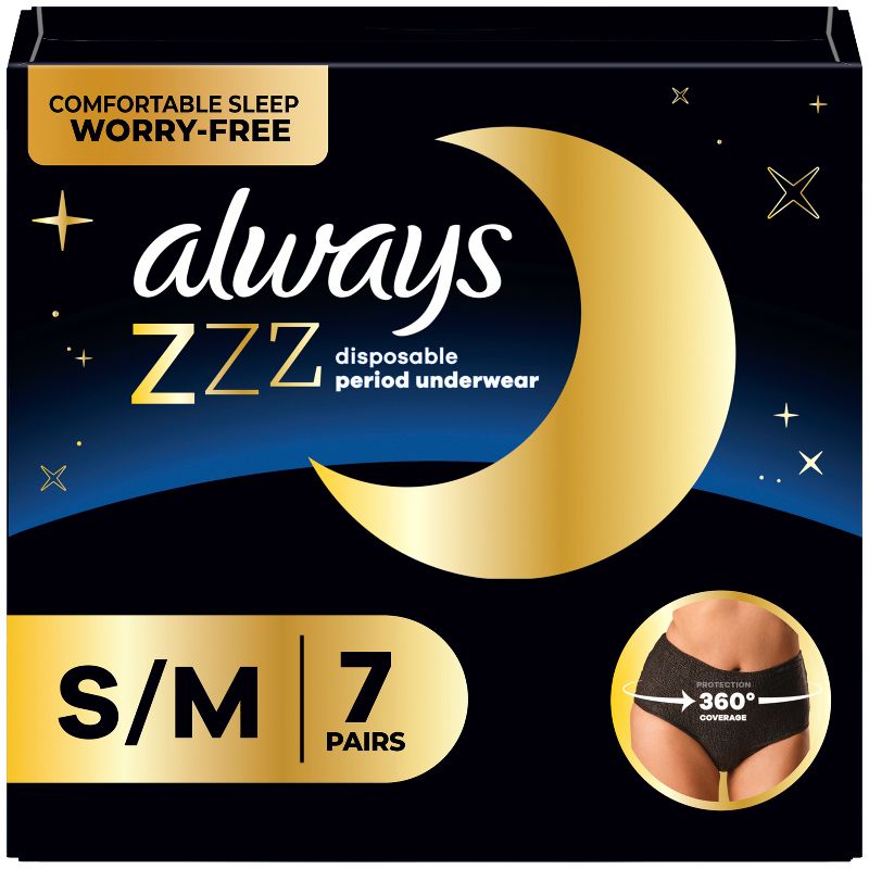 Always ZZZ Overnight Period Underwear - S/M - 7ct, 1 of 13