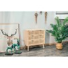 Nordlys 3-Drawer Solid Wood and Natural Rattan Dresser Exotic Boho Bedroom - 3 of 4