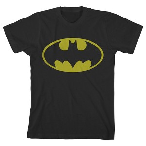 Batman Classic Logo Black T-shirt Toddler Boy to Youth Boy - 1 of 1