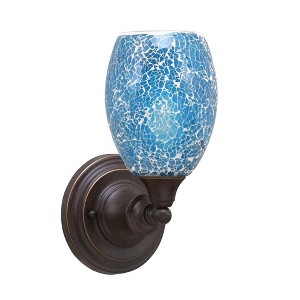 Toltec Lighting Any 1 - Light Sconce in  Dark Granite with 5" Turquoise Fusion Shade - 1 of 1