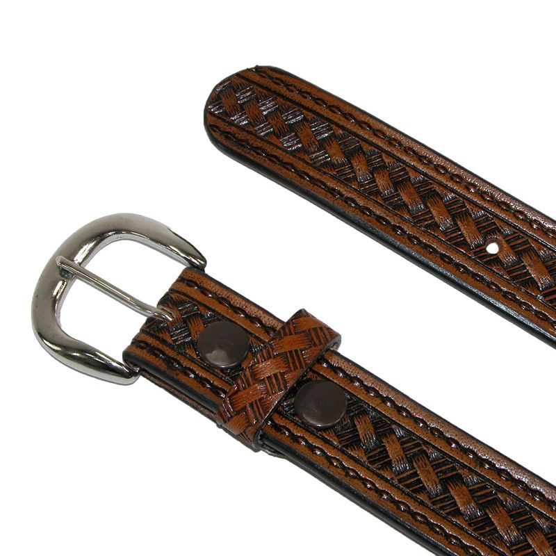 CTM Men's Leather Removable Buckle Belts (Pack of 2), 3 of 4
