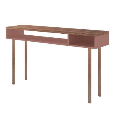 Windsor 48" Ceramic Pink and Nature Wood Console Table with Storage