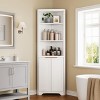 Mlezan Corner Storage Cabinet with 2 Doors and 3 Shelves,Metal White Tall Corner Cabinets for Home Kitchen - 3 of 4