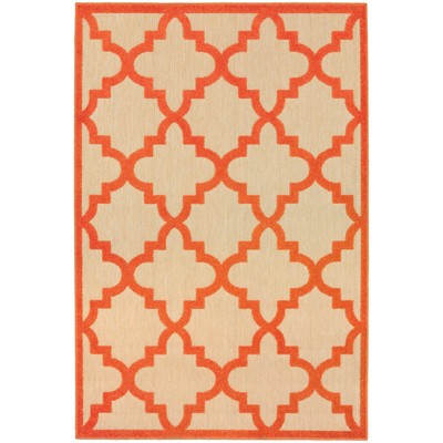 Oriental Weavers Cayman 660O9 Sand/ Orange Indoor/Outdoor Area Rug - 9'10" x 12'10"
