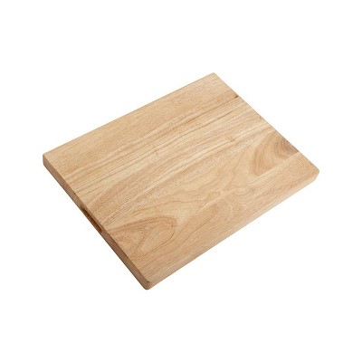 Beige Rectangular Hardwood Cutting Board with Handles