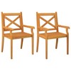 vidaXL Patio Dining Chairs 2 pcs Solid Wood Acacia - 2 of 4