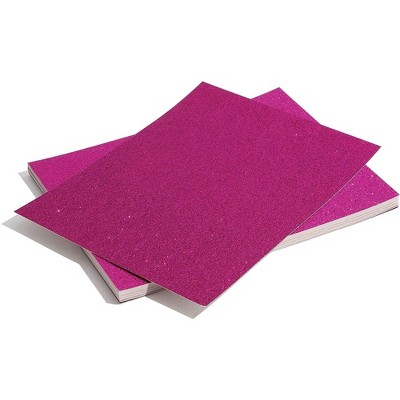 Bright Creations 24-Pack Glitter Cardstock Paper DIY Glitter Craft Paper, Dark Pink, 11" x 8.5"