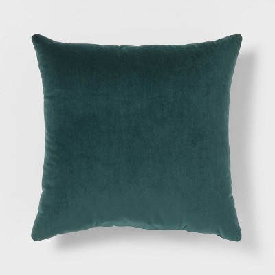 Velvet Square Throw Pillow Dark Green - Room Essentials™