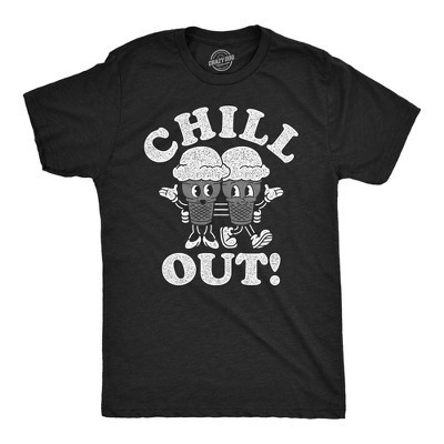 Mens Funny T Shirts Chill Out Sarcastic Ice Cream Cone Graphic Tee For Men - Crazy Dog Men's T Shirt