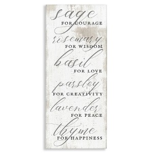 Stupell Industries Sage Basil Thyme Sentimental Phrases, 13" x 30" - 1 of 4