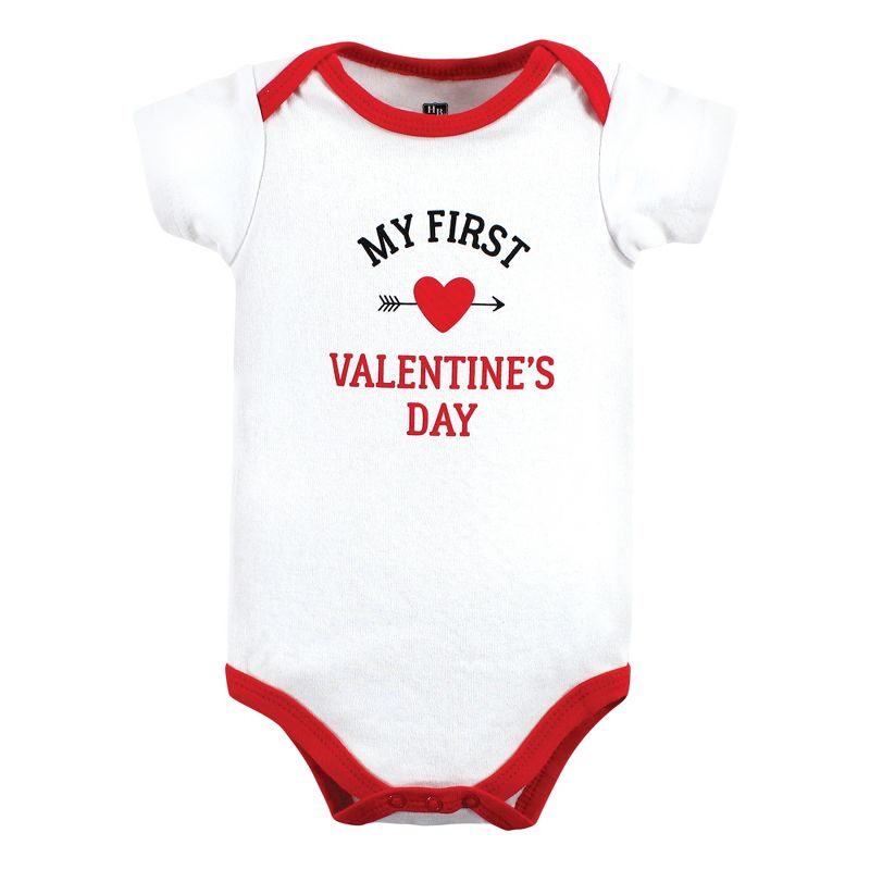 Hudson Baby Infant Boy Cotton Bodysuits, Boy First Valentine Easter, 3 of 6