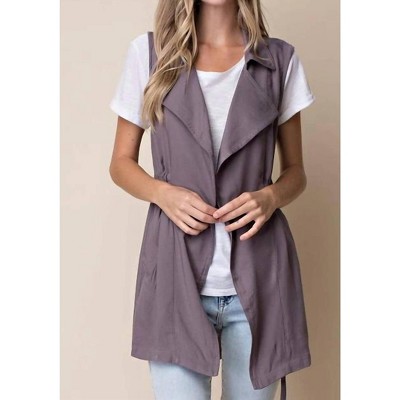 Women's Trench Dropped Lapel Vest - entro