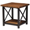 Herzen Rustic Industrial Style Antique Textured Finished Metal Distressed Wood Occasional End Table - Black - Baxton Studio - 2 of 4