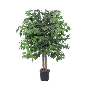 4" Plastic Pot Artificial Ficus Bush - VickermanVickerman