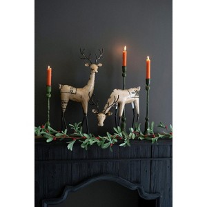 White Recycled Iron Reindeer Duo – Christmas Tabletop Display - 1 of 3