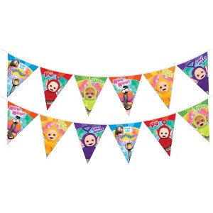 Treasures Gifted Teletubbies Pennant Banners - Pre-strung Triangle Pennant Banners - Teletubbies Birthday Party Decorations - 1 of 4