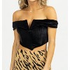 Women's V-WIRE OFF SHOULDER CROP - Blue Blush - 3 of 4