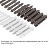 Unique Bargains Wood Iron Wire Decorative Miniature Picket Fence 35.4 Inch White + Brown 1 Set - 4 of 4