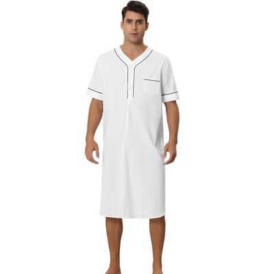 Lars Amadeus Men's Short Sleeves Henley Neck Comfy Sleeping Nightshirts