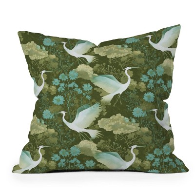 Deny Designs Caroline Okun A Mid Summer Night Crane Square Indoor Throw Pillow
