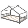 Full Size Wood House Bed with Roof - 4 of 4